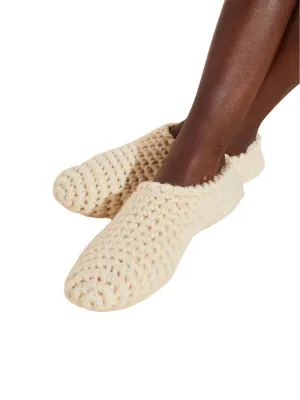 Eberjey Plush Ankle Slipper Sock - Bone