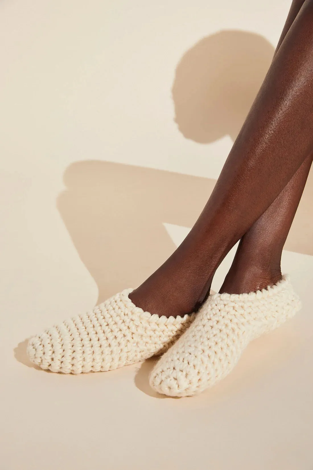 Eberjey Plush Ankle Slipper Sock - Bone