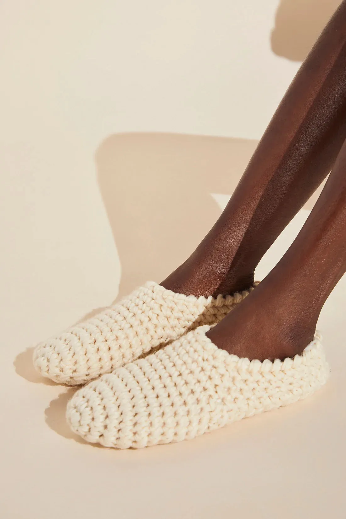 Eberjey Plush Ankle Slipper Sock - Bone