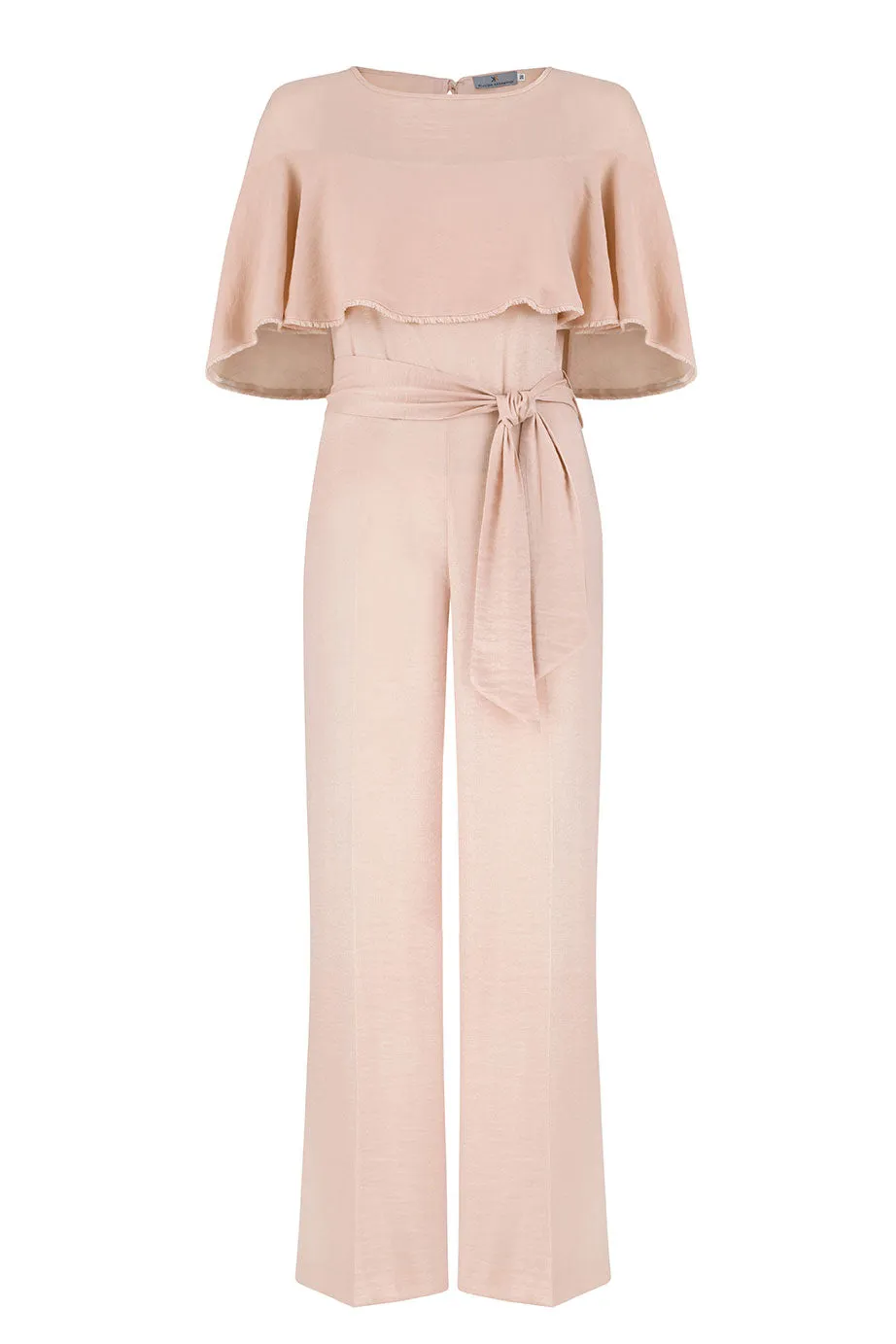 Marta Volant-Sleeve Plissee Jumpsuit