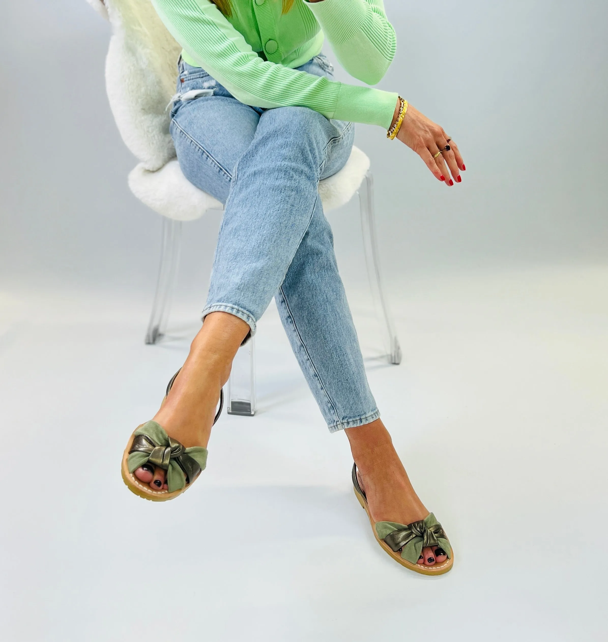Meadow Peeptoe Knot Flats