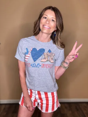 Peace Love America Graphic Tee