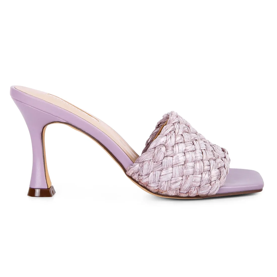 Purple Tour Braided Strap Heeled Sandals