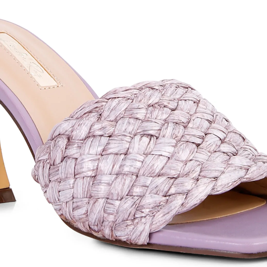 Purple Tour Braided Strap Heeled Sandals